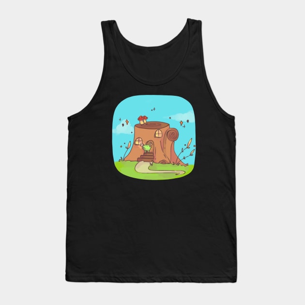 Fairy frog tree trunk home Tank Top by white flame art